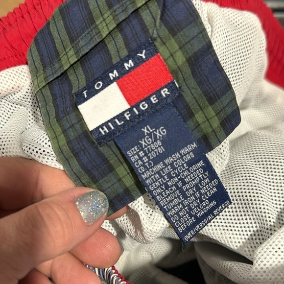 Tommy Hilfiger swim trunks plaid preppy Lined pocket drawstring XL elastic waist - Picture 8 of 8